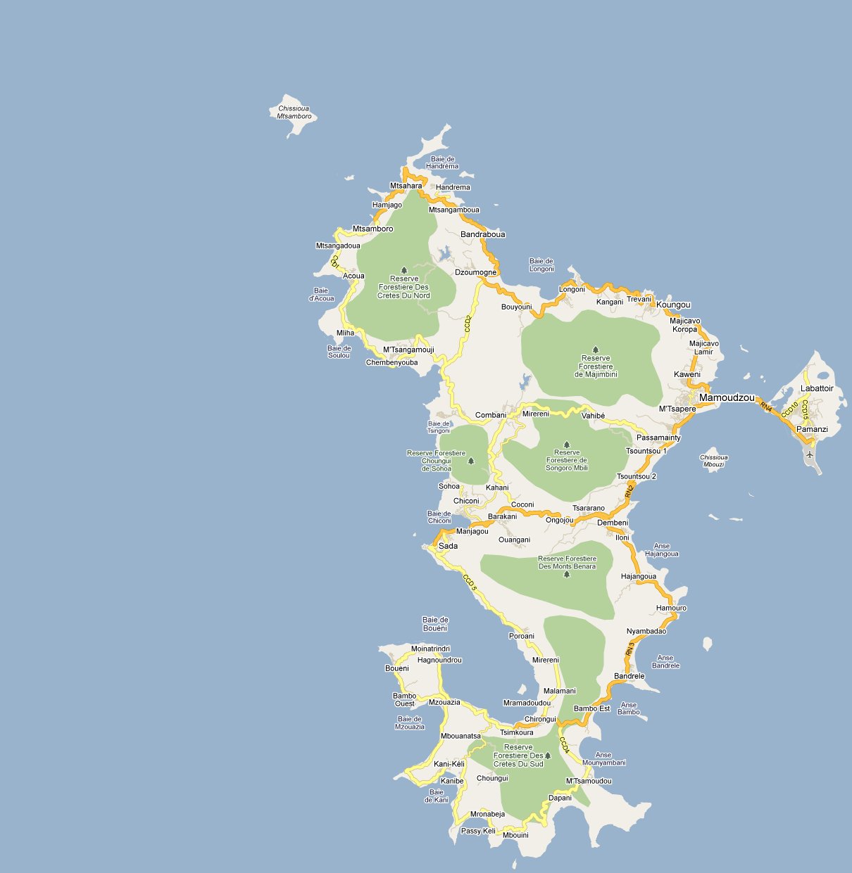 Mapas de Mayotte | França