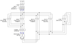 delta wye star power reverse motor forward circuit diagram controller schematic electrical control industrial wiring magnetic electric basic reversible