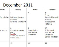 click here for the December menu planning calendar