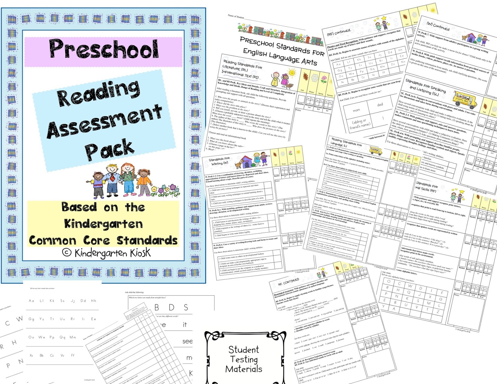 Kindergarten Kiosk: Preschool Common Core Language Arts Assessment ...
