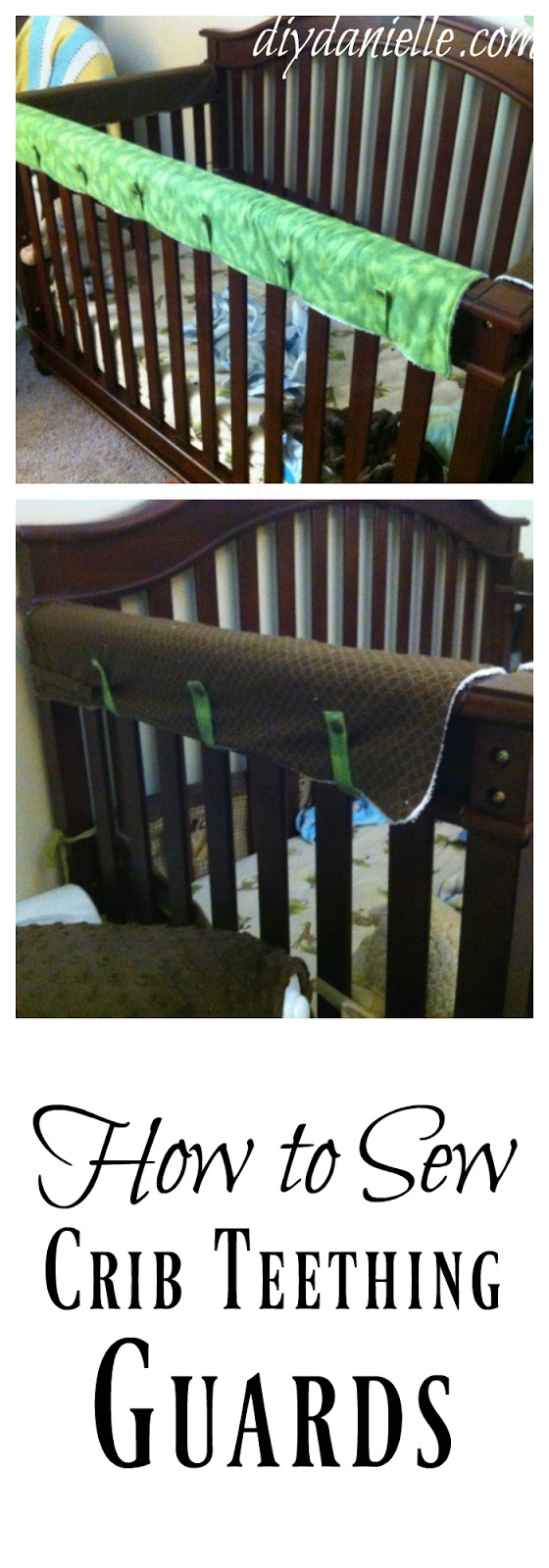 How to sew a crib teething guard, otherwise known as a rail guard. Easy DIY Crib Teething Guard
