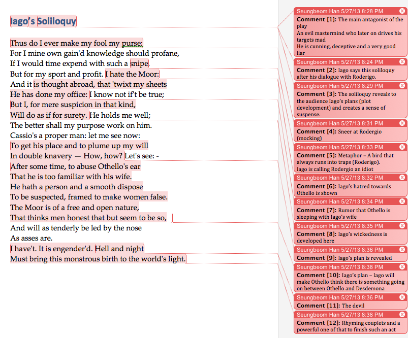 Media, Poetry & Shakespeare Othello Iago