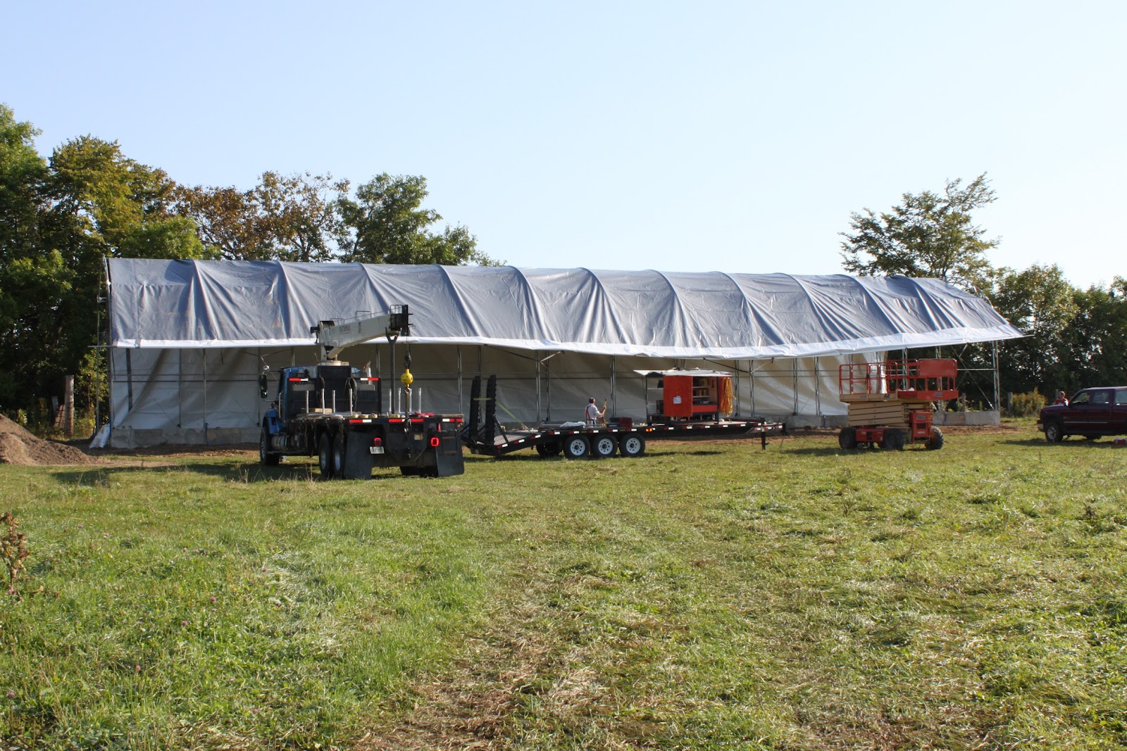 Of Petals and Wool THE TARP HAY BARN IS FINISHED
