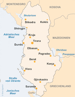 Mapa de Albania.