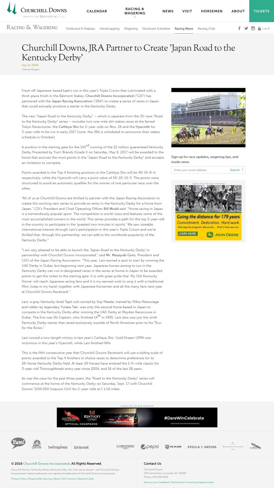 Japan Road to the Kentucky Derby 大安吉日 blog Japan Road to the Kentucky Derby 大安吉日 blog
