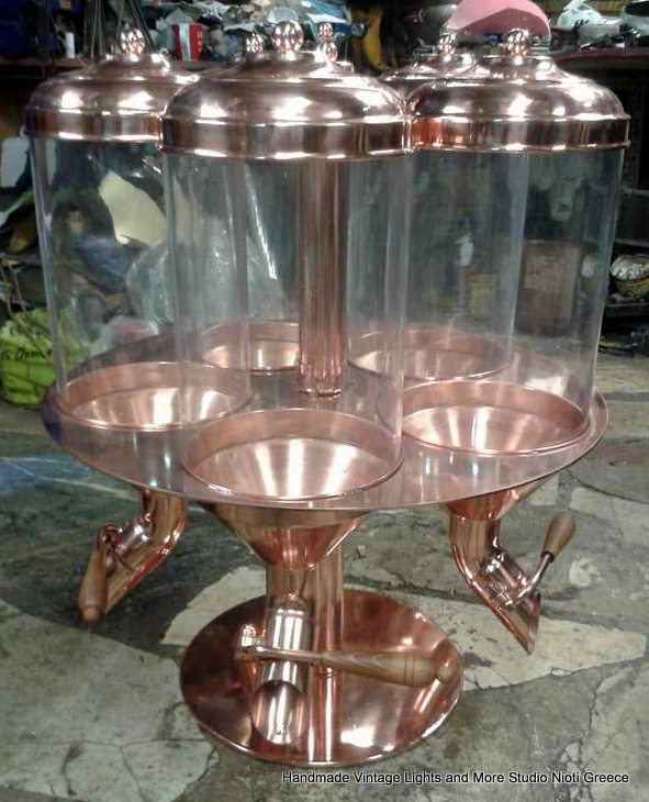 STUDIO NIOTIS Vintage Copper Rotating Coffee Bean Dispenser by Studionioti