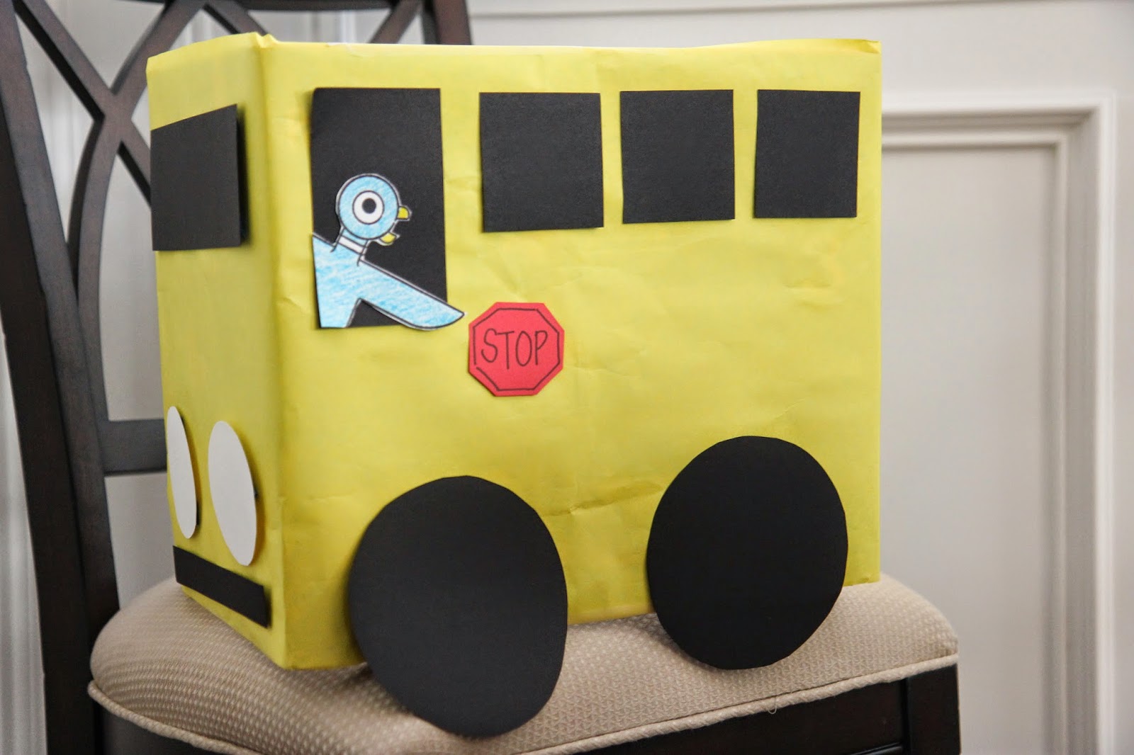 Toddler Approved! Cardboard Box Bus Craft & Number Game for Kids {Mo