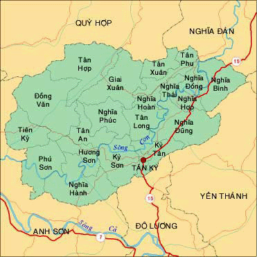 Bản đồ Huyện Tân Kỳ, Tỉnh Nghệ An