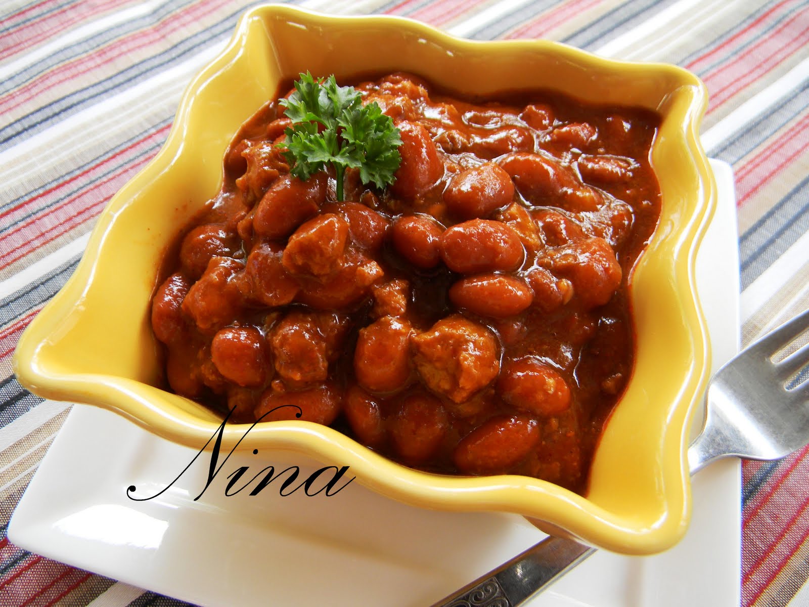 NINA'S RECIPES..... CHILI CON CARNE WITH BEANS