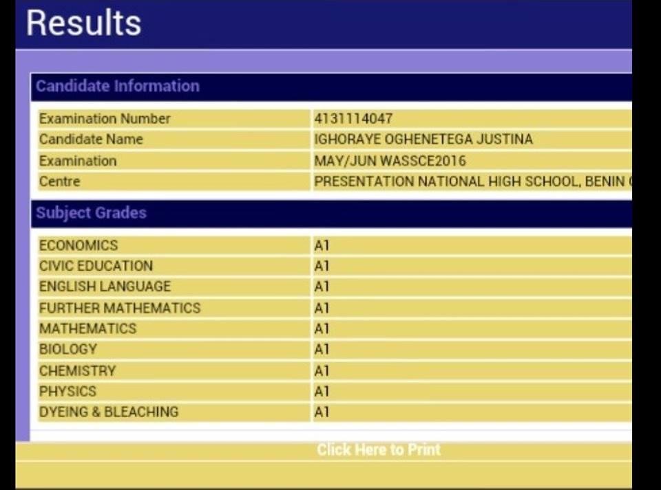 Image result for waec result