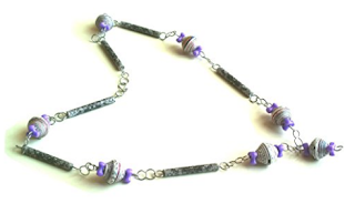 Paper bead necklace handmade by Mimi Pinto on Amazon UK