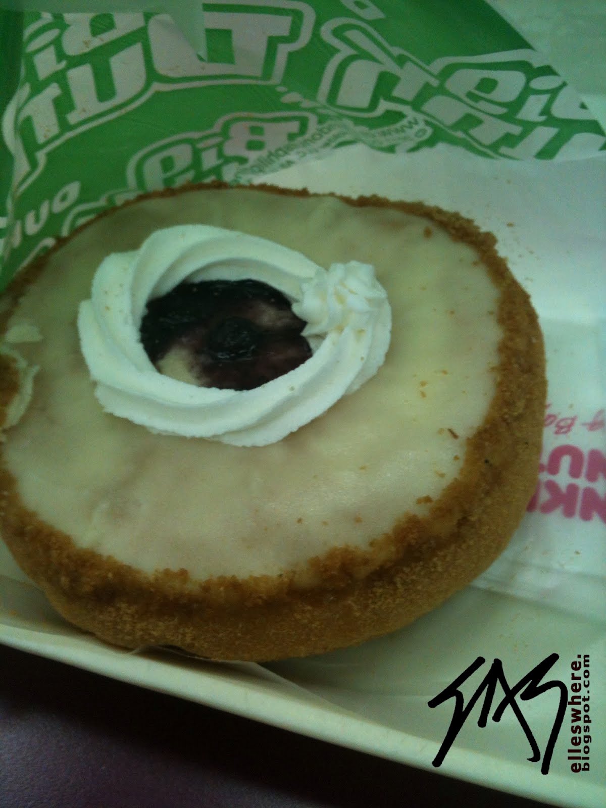 Dunkin Donuts' blueberry cheese premium donuts. where elle is exploring