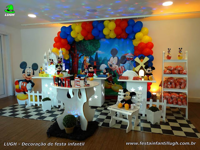 Decoração de festa infantil Mickey Mouse - Decoração provençal