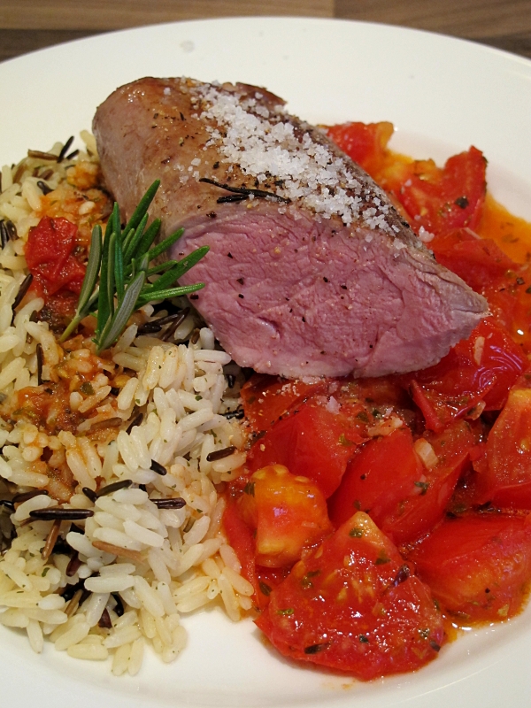 Sascha Dömer: Schweinefilet mit Wildreis und Tomaten-Chutney