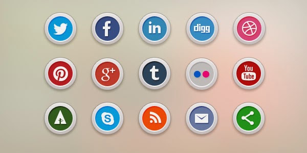 15 Free Social Media Icons Psd