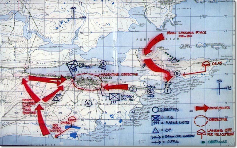 Malvinas: Mapa de operación Rosario