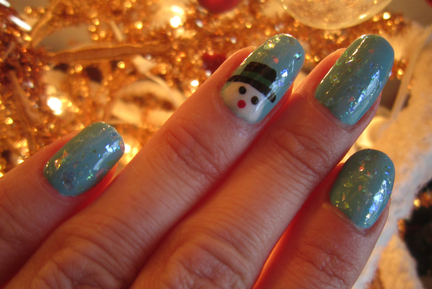 Snowman Nail Art