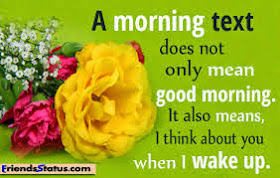 A morning text does not only mean good morning. It also means, I think about you when i wake up.