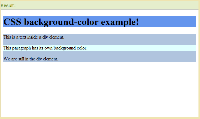 2 .CSS Style:Set the background color of different elements ...