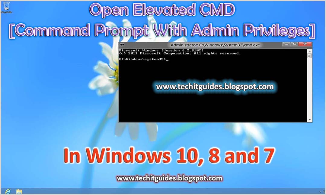 Open Elevated CMD (Admin Privileges) in Windows 10, 8, 7