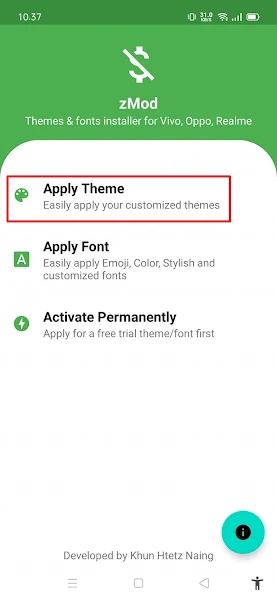 Apply Theme in zMod