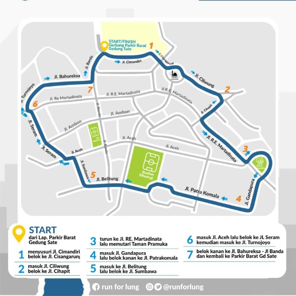 Rute Run For Lung • 2018 Run For Lung Route 2018