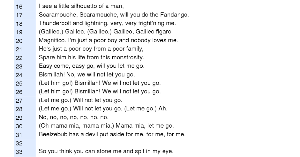 Parole En Francais De Bohemian Rhapsody bohemian rhapsody paroles France News Collections - Film Indo | Indo Film