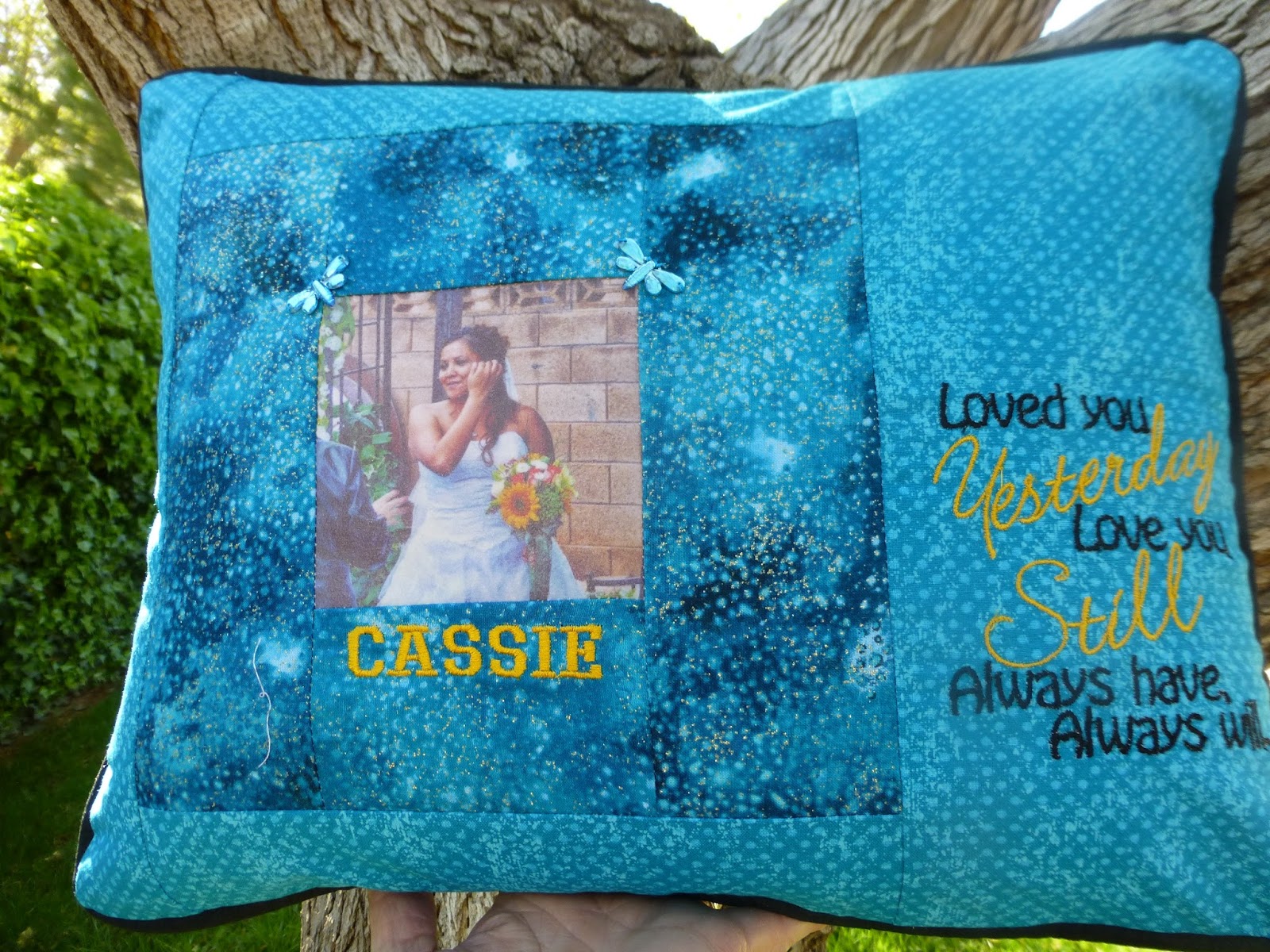 Tonya Post Memory Pillows of loved ones who have passed away.... made