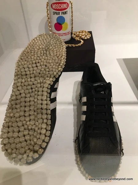 Adidas sneakers with real teeth as soles in "Respect: Hip-Hop Style & Wisdom" show at Oakland Museum