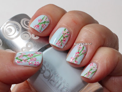 Marias Nail Art and Polish Blog: Play it blue with the pink and white ...