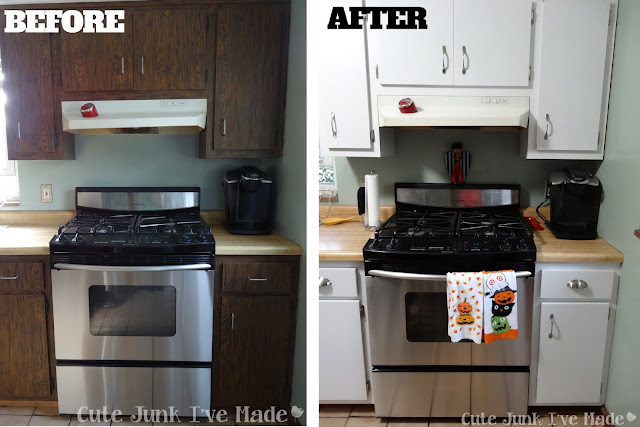 How to Paint Laminate Cabinets - Before & After