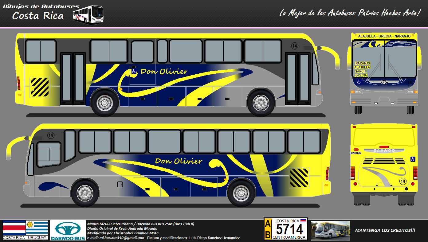 Dibujos de Autobuses De Costa Rica: Dibujos Buses CR 02-2013: Doble post -  Ángel Garcia y Luis Diego Sánchez