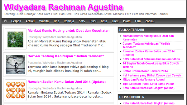 Template Blog Widyadara yang Lama