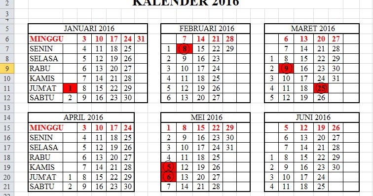 Aplikasi Membuat Kalender Pendidikan Mudah dalam Format Excel [XLS]  Blog Guru