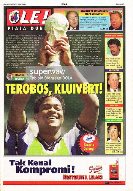 PATRIK KLUIVERT HOLLAND NETHERLAND WORLD CUP 1998