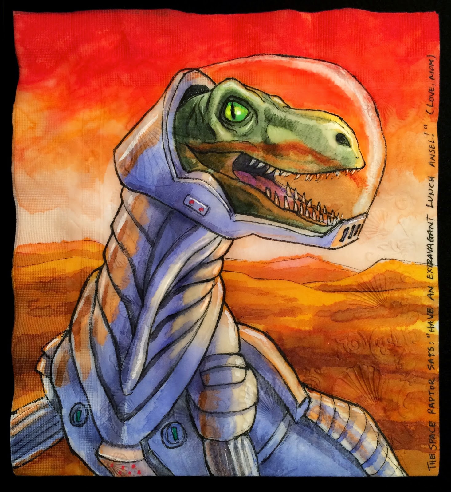 Daily Napkins: Space Dinosaur