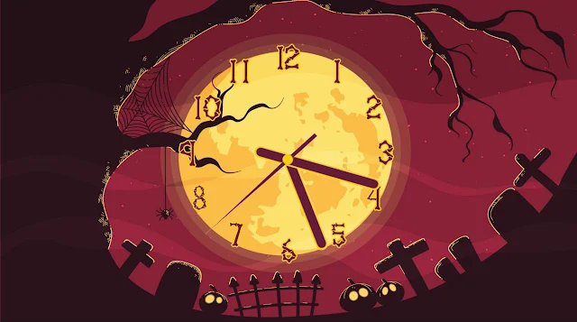 Halloween Full Moon Night Clock Screensaver