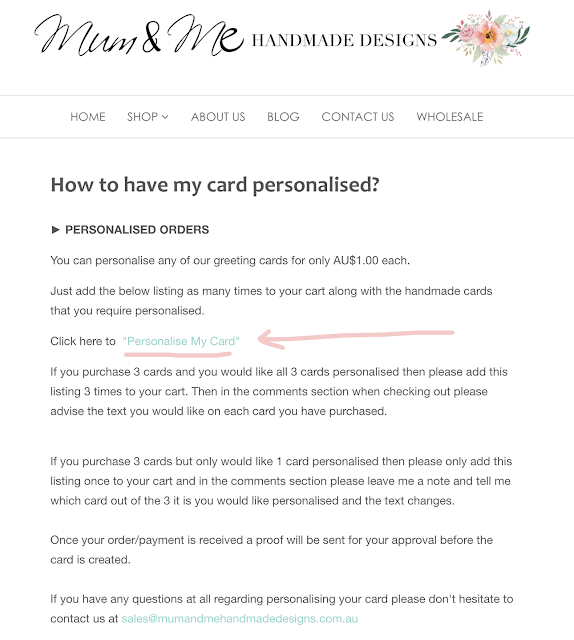 Personalise My Handmade Card