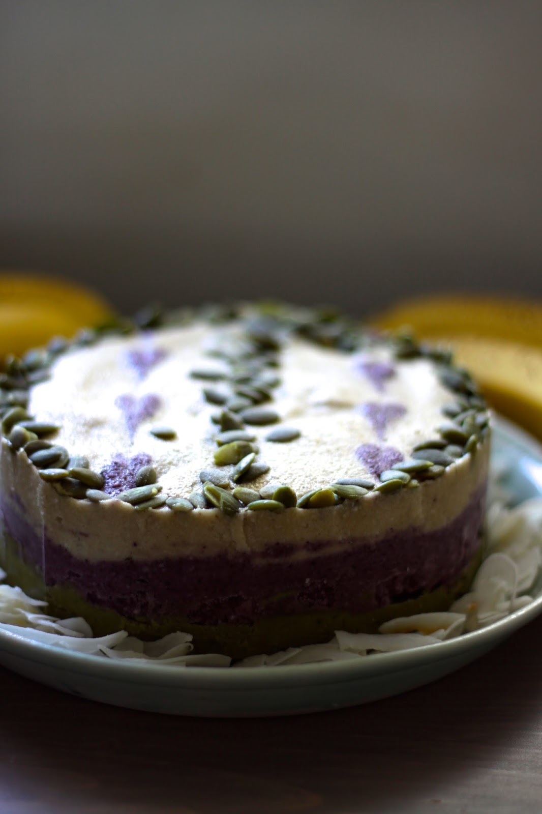 This Rawsome Vegan Life BANANA ICE CREAM CAKE with MATCHA, BLUEBERRY
