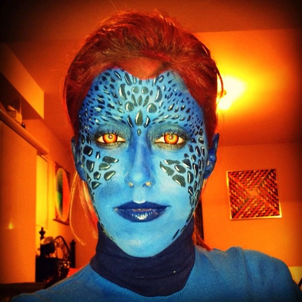 Carly Paige made up as Mystique