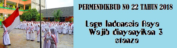 TEGASKAN LAGU INDONESIA RAYA WAJIB DINYANYIKAN PERMENDIKBUD NOMOR 22 TAHUN 2018 TEGASKAN LAGU INDONESIA RAYA WAJIB DINYANYIKAN 3 STANZA