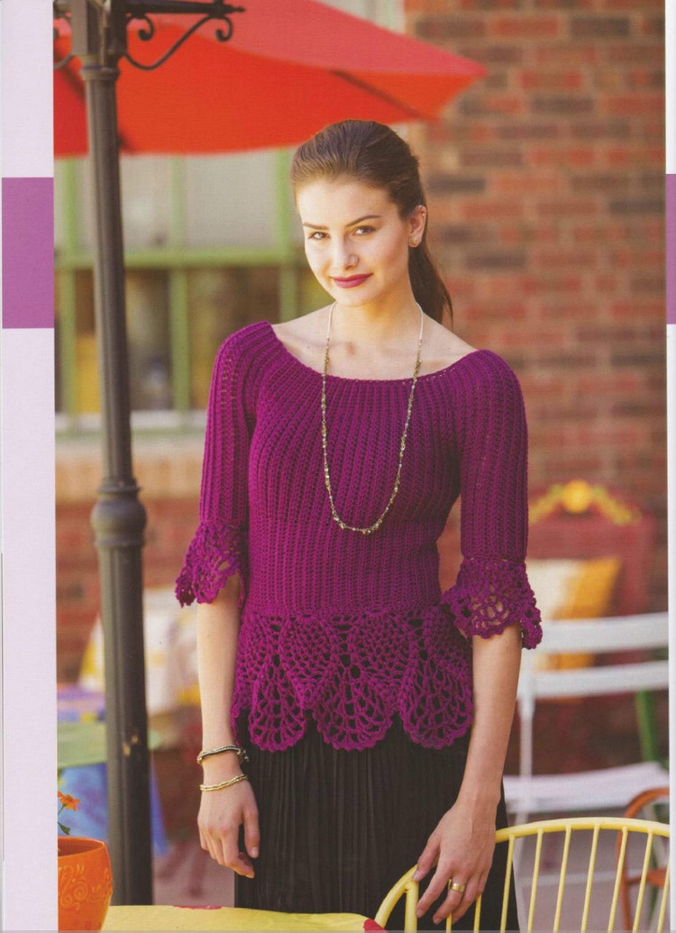Free English Crochet Patterns for free crochet blouse1825