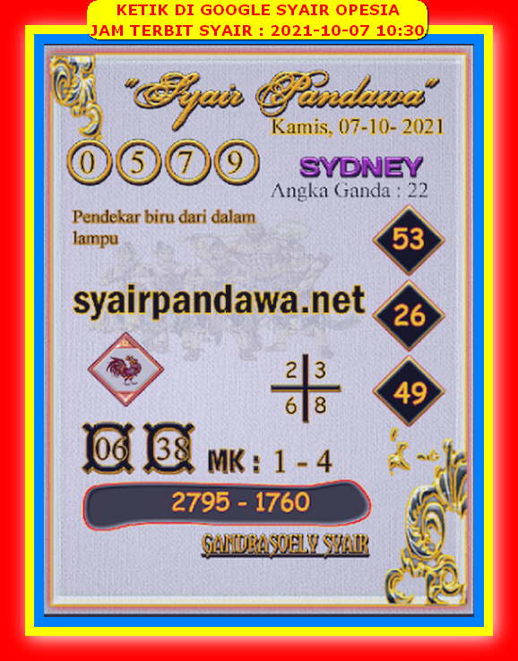 Prediksi Sydney 7 Oktober 2021 Kode Syair Ramalan Toto Prediksi Sydney 7 Oktober 2021 Kode Syair Ramalan Toto