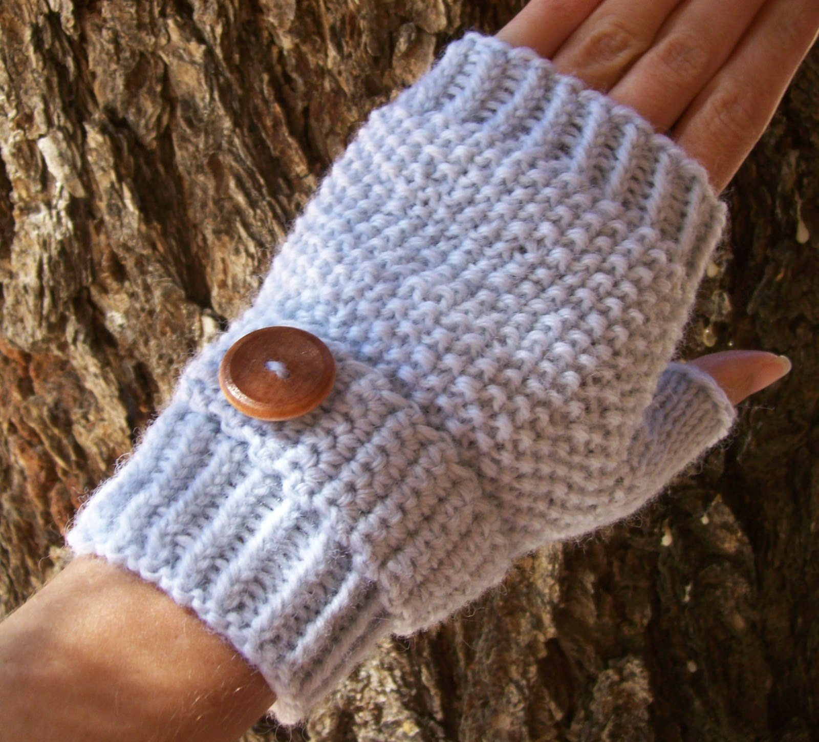 Toast with Jelly Too Wool Knit Fingerless Gloves with Wrist Strap and