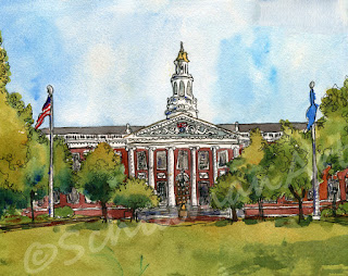 Watercolor Portrait Demo Of Harvard Business School Schulman Art