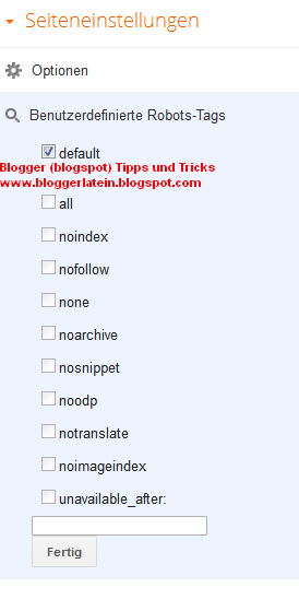 Meta Tags Blogger Blogspot. Suchmaschinenoptimierung Blogger Blogspot. Sucheinstellungen Blogger Blogspot.