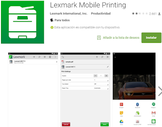  Acceso a la aplicación de Lexmark Mobile Printing