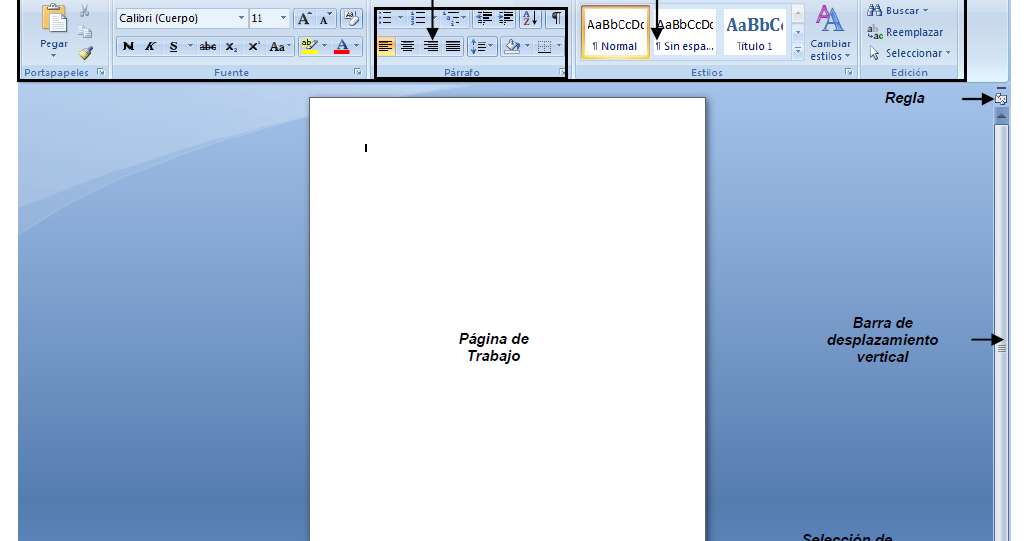 Interfaz Gráfica de WORD