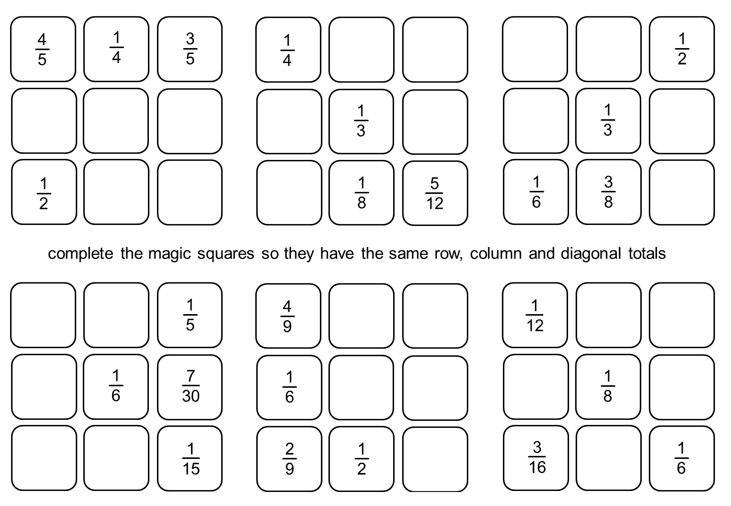 Free Worksheet Magic Squares Worksheet magic square template part 1 666 of the sun median don steward squares fraction practice