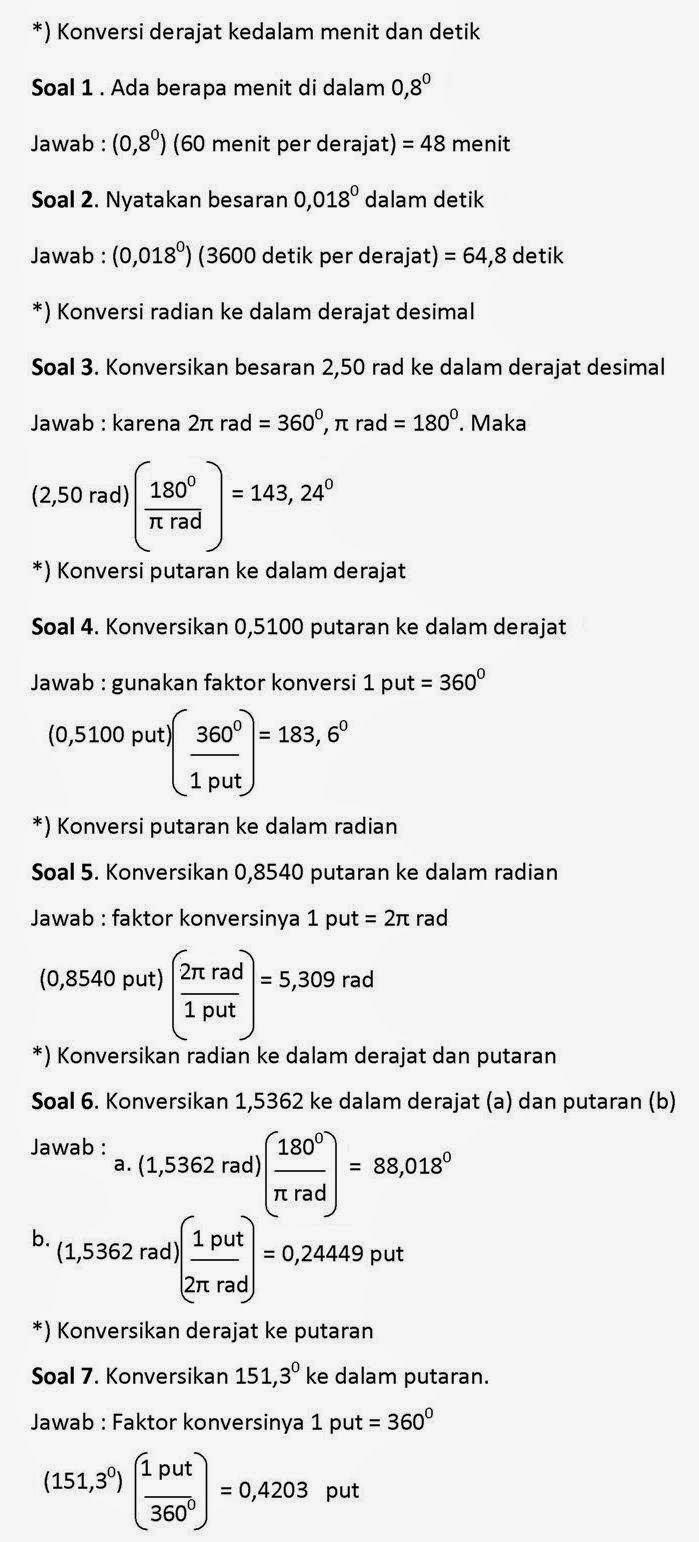 Contoh Soal Bezerta Jawabnya Tentang Derajat Dan Radian - Jawaban Buku